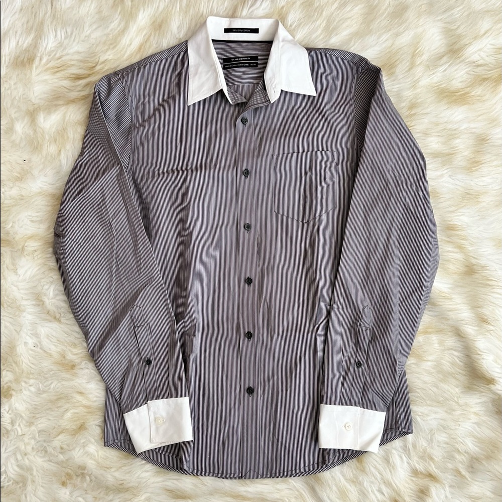 Club Monaco Stripe Dress Shirt Medium